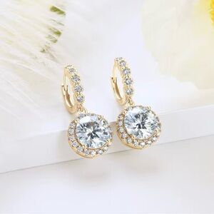 Dazzling 925 sterling silver Moissanite  Sunflower Earrings
